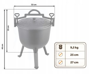Berdsen Kociołek żeliwny 8l garnek myśliwski pieczonki na ognisko grill BD-482 348200 6