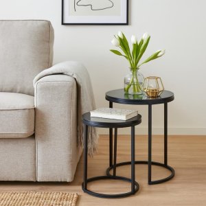Home Styling Collection Zestaw 2 stolików z marmurowym blatem MARMER 3