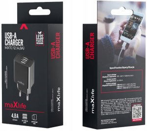 Ładowarka TelForceOne Maxlife ładowarka sieciowa MXTC-12 2x USB 4,8A czarna 10