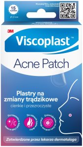 Viscoplast Plastry na zmiany trądzikowe VISCOPLAST-3M Acne Patch, Ø 12 mm, 15 szt., pudełko 3
