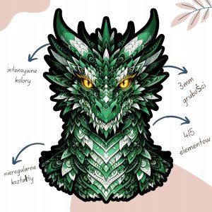 Mruu&Pruu Puzzle Drewniane Smok Mądrości 415 el XXL puzzle smok puzzle drewniane smok 2