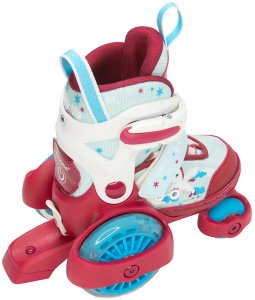 Hudora HUDORA My First Quad LED roller skates, size 30-33, red/light blue, with LED lighting 3