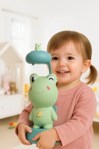 Diaway Lampka nocna dla dziecka do pokoju żabka dekoracyjna ozdoba niebieska 4