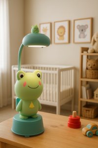 Diaway Lampka nocna dla dziecka do pokoju żabka dekoracyjna ozdoba niebieska 5