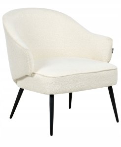 Beliani Fotel KAYLA Boucle Złamana biel 4