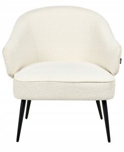 Beliani Fotel KAYLA Boucle Złamana biel 5