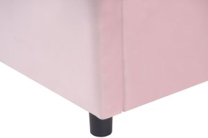 Beliani Łóżko dziecięce z pojemnikiem Korona Welur GRISETOT 90 x 200 cm ze schowkiem Różowy 12