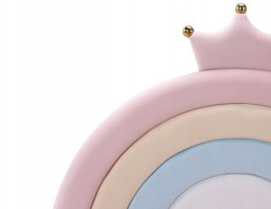 Beliani Łóżko dziecięce z pojemnikiem Korona Welur GRISETOT 90 x 200 cm ze schowkiem Różowy 8