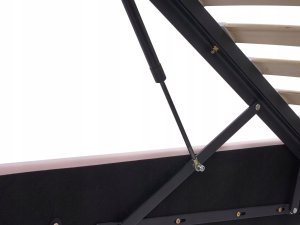 Beliani Łóżko dziecięce z pojemnikiem Korona Welur GRISETOT 90 x 200 cm ze schowkiem Różowy 9