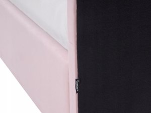 Beliani Łóżko dziecięce z pojemnikiem Korona Welur GRISETOT 90 x 200 cm ze schowkiem Różowy 10