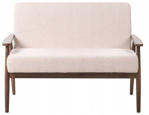 Beliani Sofa dla 2 osób ESRUM Boucle Ciemny brąz/ beżowy 4