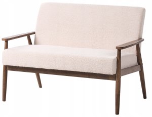 Beliani Sofa dla 2 osób ESRUM Boucle Ciemny brąz/ beżowy 5