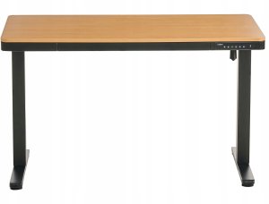 Biurko Beliani Biurko regulowane elektrycznie PENLY Czarny/ jasny brąz 120 cm 60 cm Z portem USB 7