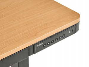 Biurko Beliani Biurko regulowane elektrycznie PENLY Czarny/ jasny brąz 120 cm 60 cm Z portem USB 8
