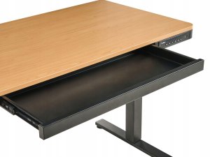 Biurko Beliani Biurko regulowane elektrycznie PENLY Czarny/ jasny brąz 120 cm 60 cm Z portem USB 10