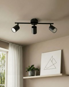 Lampa sufitowa Beliani Lampa spot 3-punktowa NYANDO Metal Czarny 2