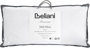 Beliani Poduszka trzykomorowa TEIDE Niska Kacze pióra i puch 40 x 80 cm Biały 5