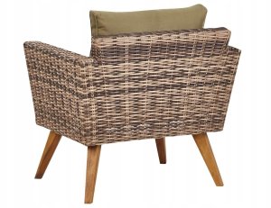 Beliani Zestaw ogrodowy ze stolikiem dla 5 osób VITTORIA XL Technorattan Oliwkowy 12