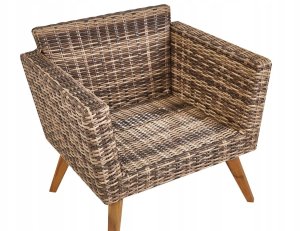 Beliani Zestaw ogrodowy ze stolikiem dla 5 osób VITTORIA XL Technorattan Oliwkowy 14