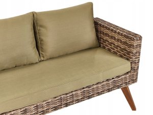 Beliani Zestaw ogrodowy ze stolikiem dla 5 osób VITTORIA XL Technorattan Oliwkowy 15