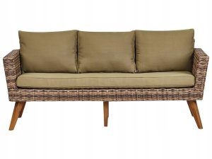 Beliani Zestaw ogrodowy ze stolikiem dla 5 osób VITTORIA XL Technorattan Oliwkowy 5