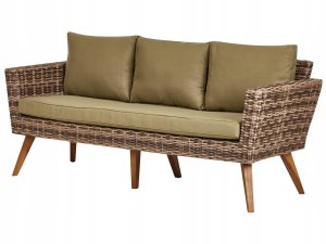 Beliani Zestaw ogrodowy ze stolikiem dla 5 osób VITTORIA XL Technorattan Oliwkowy 6