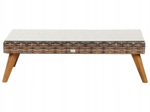 Beliani Zestaw ogrodowy ze stolikiem dla 5 osób VITTORIA XL Technorattan Oliwkowy 8