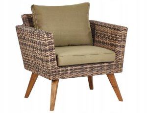 Beliani Zestaw ogrodowy ze stolikiem dla 5 osób VITTORIA XL Technorattan Oliwkowy 10