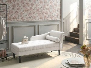 Beliani Szezlong prawostronny YVOIRE Złamana biel 2