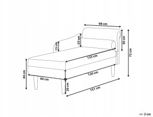 Beliani Szezlong prawostronny YVOIRE Złamana biel 3
