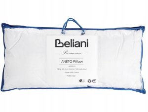 Beliani Poduszka ANETO Wysoka Kacze pióra i puch 40 x 80 cm Biały 5