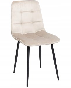 Beliani Zestaw 4 krzeseł do jadalni POWELL Welur Beżowy 4