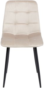 Beliani Zestaw 4 krzeseł do jadalni POWELL Welur Beżowy 5