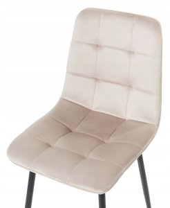 Beliani Zestaw 4 krzeseł do jadalni POWELL Welur Beżowy 7