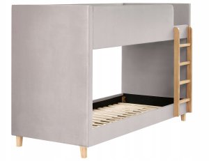 Beliani Łóżko piętrowe Welur CHOCQUES 90 x 200 cm Jasnoszary 4