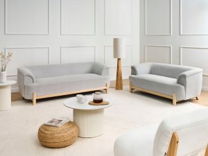 Beliani Komplet wypoczynkowy dla 5 osób ALNOR Jasnoszary 2