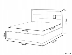 Beliani Łóżko wodne Welur ROUEN 180 x 200 cm Ciemnoszary 3