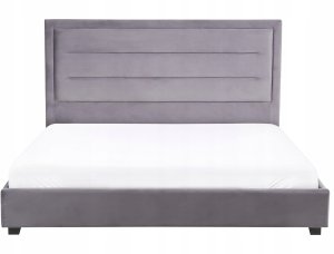 Beliani Łóżko wodne Welur ROUEN 180 x 200 cm Ciemnoszary 4