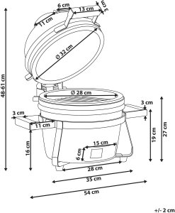 Beliani Mini grill węglowy KAMADO Ceramika Czarny 3