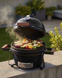 Beliani Mini grill węglowy KAMADO Ceramika Czarny 4