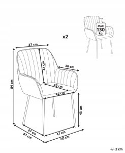 Beliani Zestaw 2 krzeseł do jadalni WELLSTON Brązowy 3