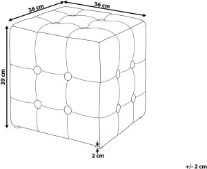 Beliani Puf WISCONSIN Welur Jasnobeżowy 3