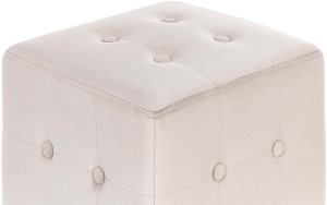 Beliani Puf WISCONSIN Welur Jasnobeżowy 4