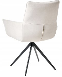 Beliani Krzesło do jadalni Obrotowy CORBIE Złamana biel 5