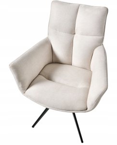 Beliani Krzesło do jadalni Obrotowy CORBIE Złamana biel 6