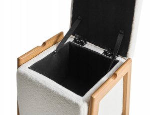 Beliani Puf ze schowkiem EDLAND Boucle 45 cm 43 cm Biały 11