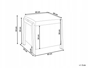 Beliani Puf ze schowkiem EDLAND Boucle 45 cm 43 cm Biały 3
