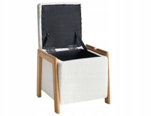 Beliani Puf ze schowkiem EDLAND Boucle 45 cm 43 cm Biały 7