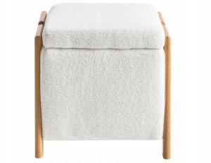 Beliani Puf ze schowkiem EDLAND Boucle 45 cm 43 cm Biały 8