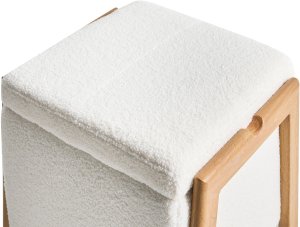 Beliani Puf ze schowkiem EDLAND Boucle 45 cm 43 cm Biały 10